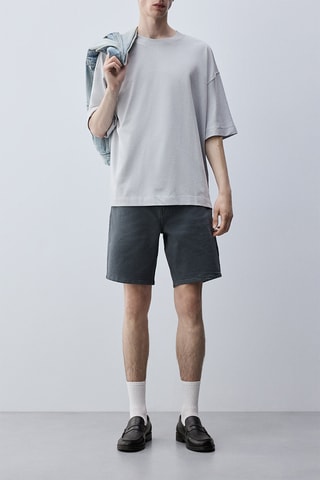 Bermuda slim in jeans - Antracite