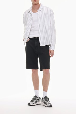 Bermuda straight in jeans - Nero