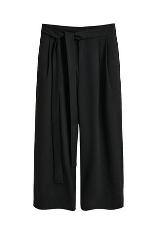 Pantaloni culotte a vita alta - Nero