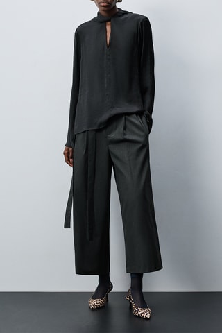 Pantaloni culotte a vita alta - Antracite