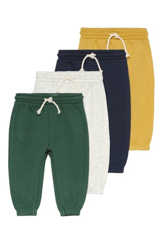 4 pantaloni sportivi - Verde scuro e bianco