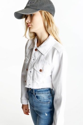 Giacca corta in jeans - Bianco