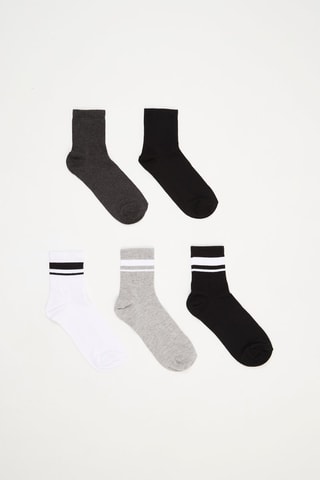 5 paia di calze - Bianco e nero