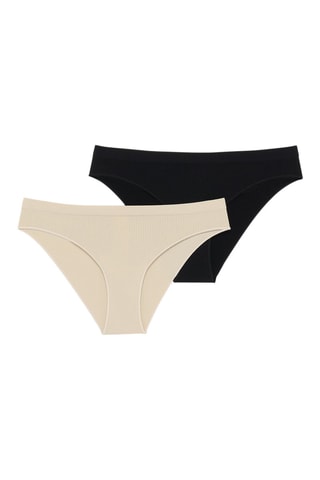 2 slip - Ecrù e nero