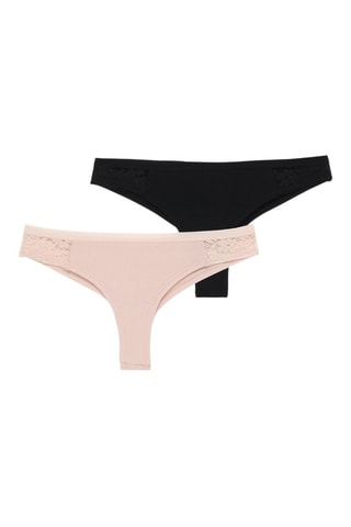 2 perizomi - Rosa cipria e nero