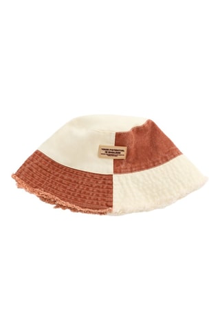 Cappello da pescatore - Ecrù e rosso mattone