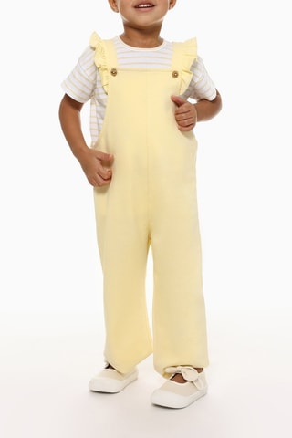 T-shirt e salopette - Giallo e bianco