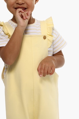 T-shirt e salopette - Giallo e bianco