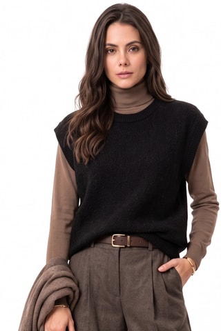Gilet in lana - Nero