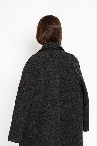 Cappotto oversize in lana - Grigio scuro