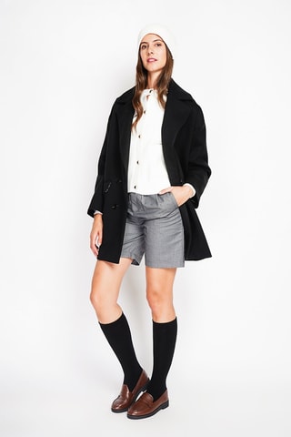 Cappotto oversize in lana - Nero