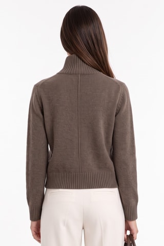 Cardigan oversize in lana - Marrone chiaro