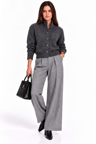 Cardigan oversize in lana - Grigio