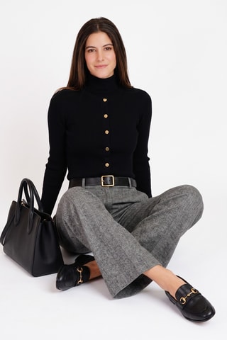 Cardigan oversize in lana - Nero
