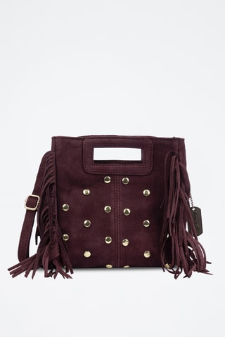 Nubuck Handtas - Donkerrood