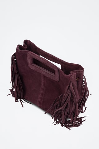 Nubuck Handtas - Donkerrood