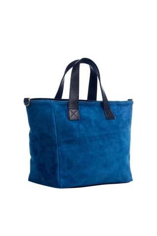 Nubuck Handtas - Blauw
