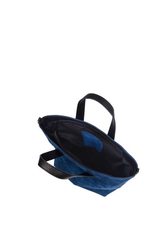 Nubuck Handtas - Blauw