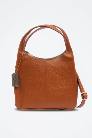 Leren Handtas en Clutch Barasso - Beige en bruin