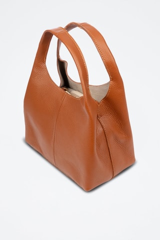 Leren Handtas en Clutch Barasso - Beige en bruin