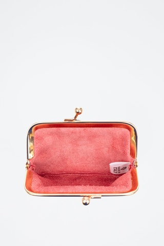 Leren Portemonnee - Rood en goudkleurig