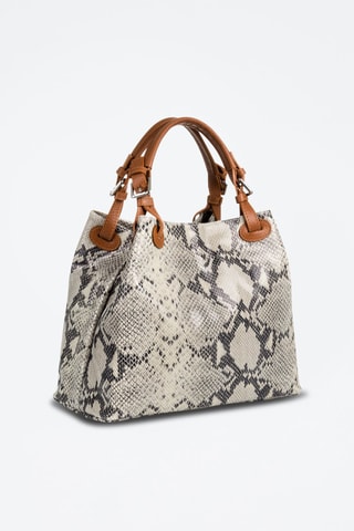 Leren Shopper Emanuela - Grijs