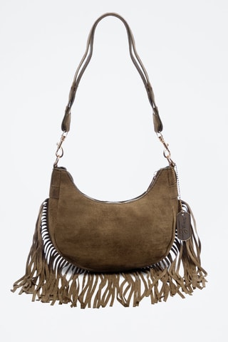Nubuck Schoudertas Ateleta - Bruin - Groen