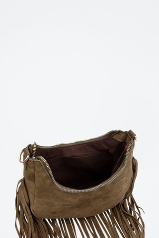 Nubuck Schoudertas Ateleta - Bruin - Groen
