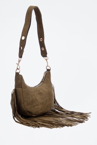Nubuck Schoudertas Ateleta - Bruin - Groen