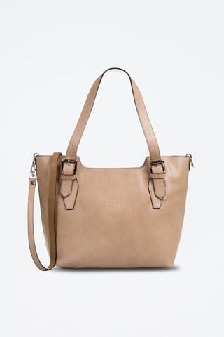 Leren Shopper Taupe - Taupe