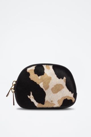 Leren Clutch - Beige en zwart