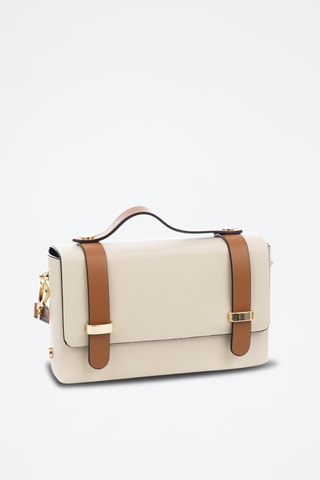 Leren Schoudertas - Beige
