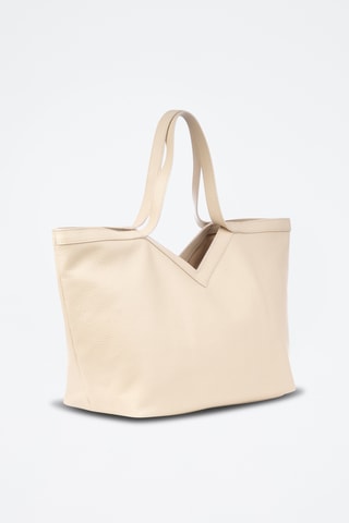 Leren Shopper - Beige
