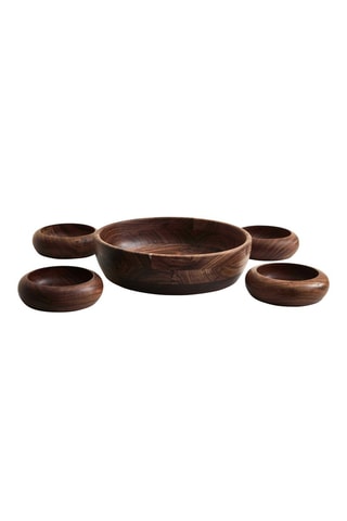 Vajilla para ensalada de madera de sisu Kora - 25 cm