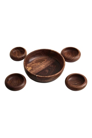 Vajilla para ensalada de madera de sisu Kora - 25 cm