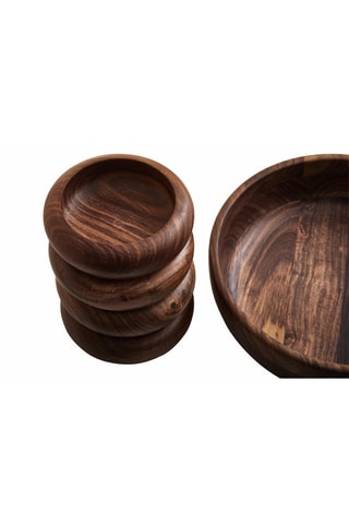 Vajilla para ensalada de madera de sisu Kora - 25 cm