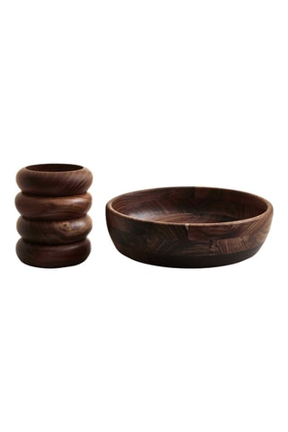 Vajilla para ensalada de madera de sisu Kora - 25 cm