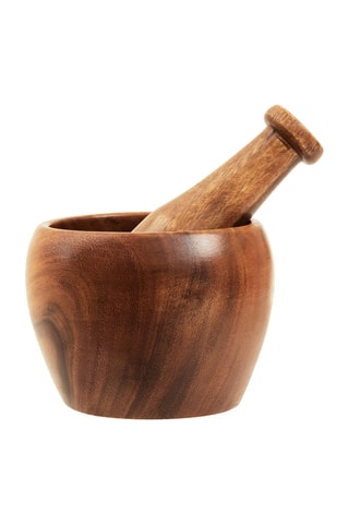 Mortero y maja de madera