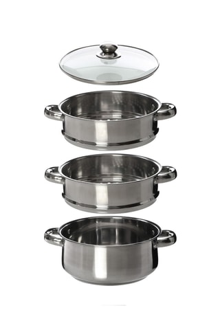 Olla vaporera con 3 partes de acero inoxidable - 3 l