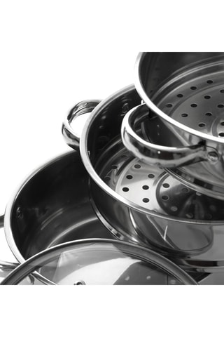 Olla vaporera con 3 partes de acero inoxidable - 3 l