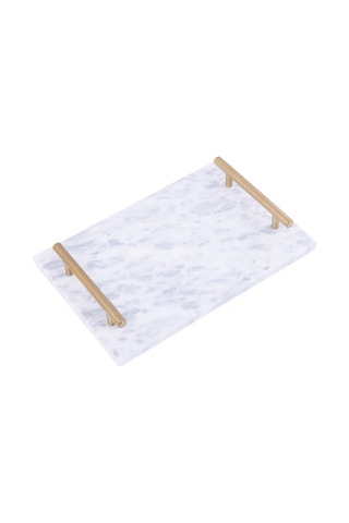 Bandeja de mármol con asas - 30 x 20 cm