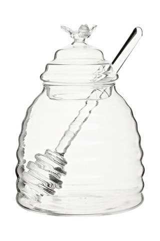 Barattolo per miele con cucchiaio in vetro - 400 ml