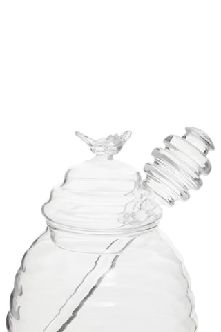Barattolo per miele con cucchiaio in vetro - 400 ml