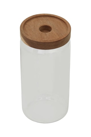 Barattolo in vetro con coperchio in acacia Freska 1l