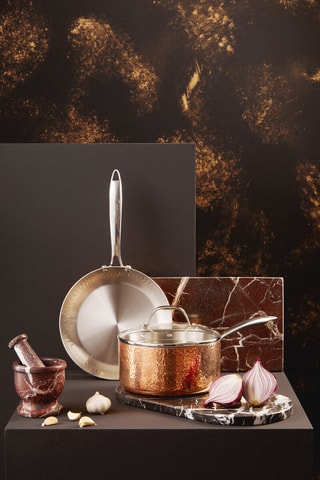 Cazo de acero inoxidable con revestimiento de cobre - 3,1 l