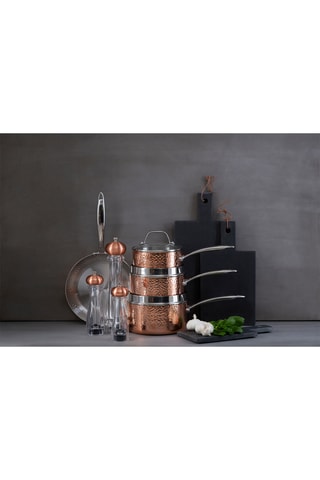 Cazo de acero inoxidable con revestimiento de cobre - 3,1 l