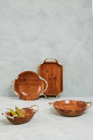 Bol de madera de acacia - 33 x 11 x 14 cm