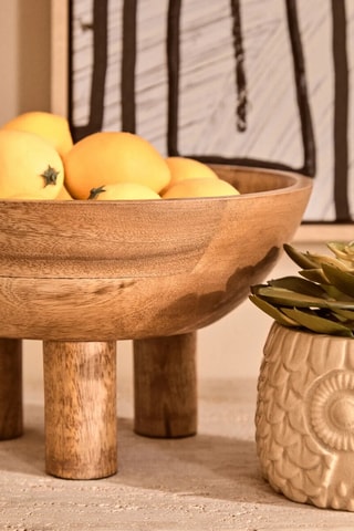 Frutero de madera de mango - 15 x 27 x 27 cm