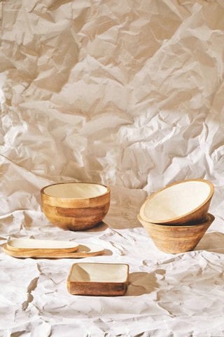 Bol de madera de mango - 18 x 5 x 18 cm