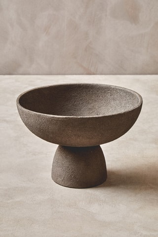 Ciotola decorativa su piede - 20 cm - Grigio